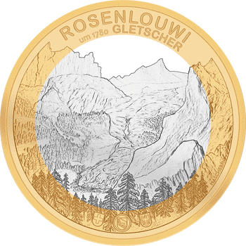 スイス 2023年 ローゼンラウイ氷河 10フランバイメタル貨 未使用