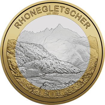 スイス 2024年 ローヌ氷河 10フランバイメタル貨 未使用