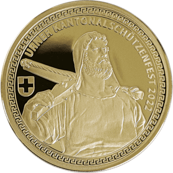 スイス 2022年 連邦射撃祭 ウーリ州 500フラン金貨 プルーフ
