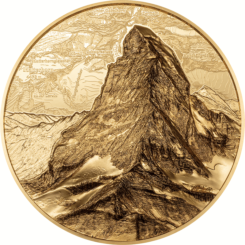 世界の硬貨 スイス 2025年 マッターホルン 250フランカラー金貨 プルーフ(ウルトラ