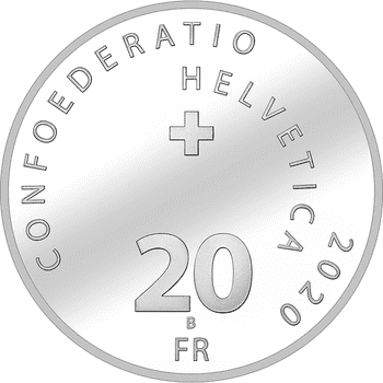 スイス 2020年 スイス消防士協会150周年 20フラン銀貨 未使用