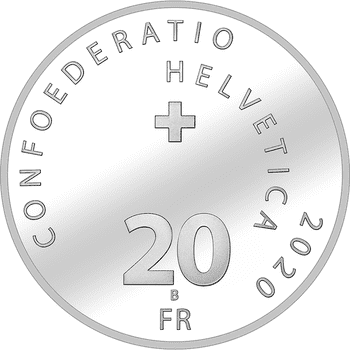 スイス 2020年 スステン峠 20フラン銀貨 プルーフ
