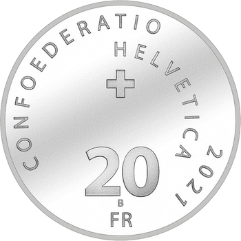 スイス 2021年 フリードリヒ・デュレンマット生誕100周年 20フラン銀貨 プルーフ