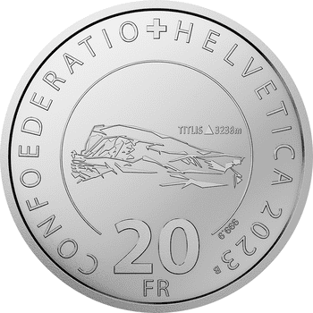 スイス 2023年 ティトリス・ロープウェイ 20フラン銀貨 プルーフ