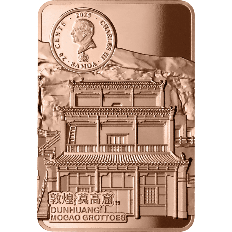 サモア 2025年 莫高窟壁画 敦煌飛天 琵琶を背中に回して弾く飛天 20