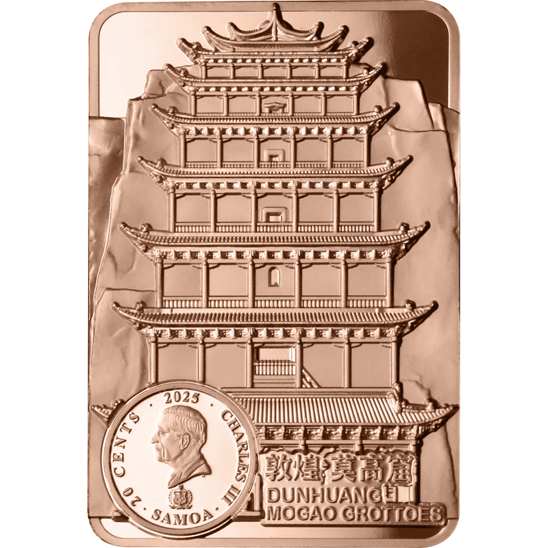 サモア 2025年 莫高窟壁画 敦煌飛天 腰鼓(ようこ)を叩く飛天 20セント