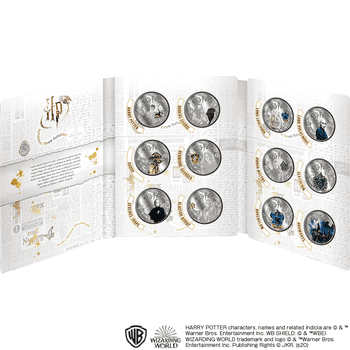 サモア 2020年 ハリー・ポッター公式コインコレクション 第2弾 50セントカラー白銅貨銀メッキ付12種セット パッケージ付 プルーフライク