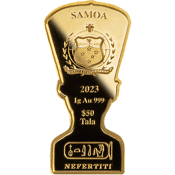 サモア 2023年 ネフェルティティの胸像 50タラ金貨 プルーフライク