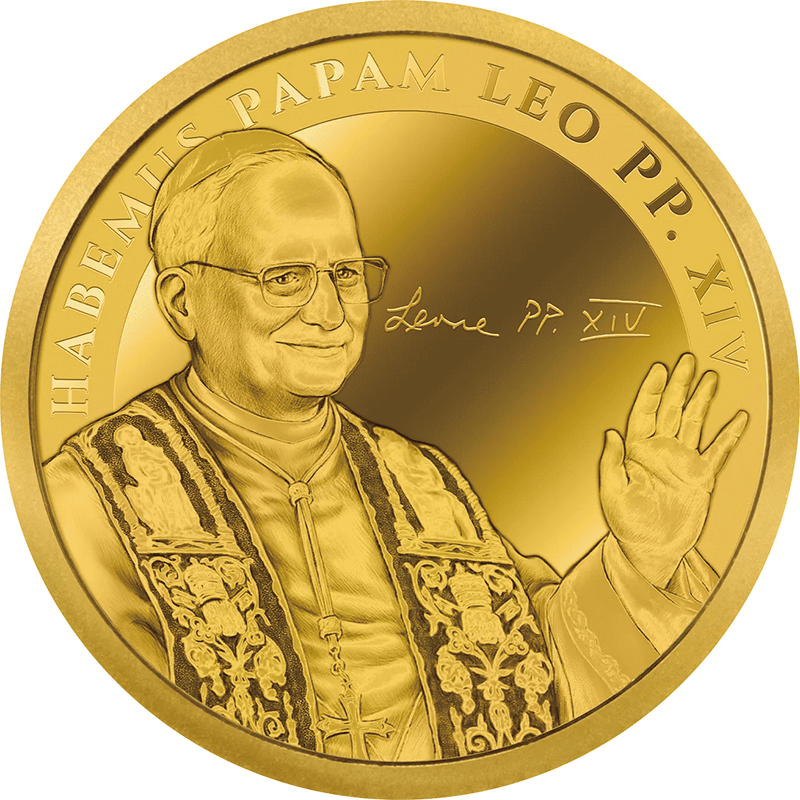 サモア 2025年 教皇レオ14世就任記念 50タラ金貨 ブリスターパック入