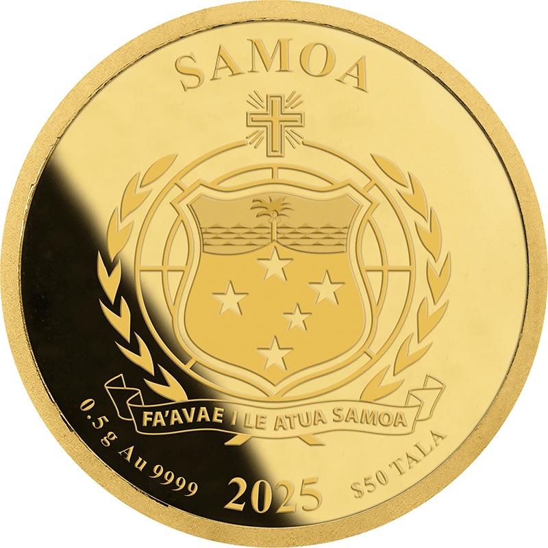 サモア 2025年 教皇レオ14世就任記念 50タラ金貨 ブリスターパック入