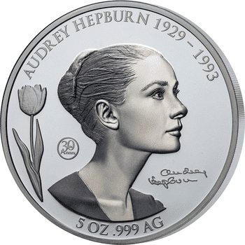 2023 サモア オードリーヘプバーン 5オンス 10$銀貨 記念コイン-