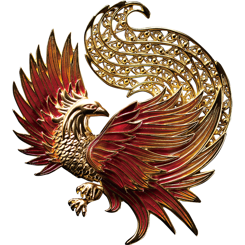 サモア 2025年 銀線細工のフェニックス 5ドルカラー金メッキ銀貨