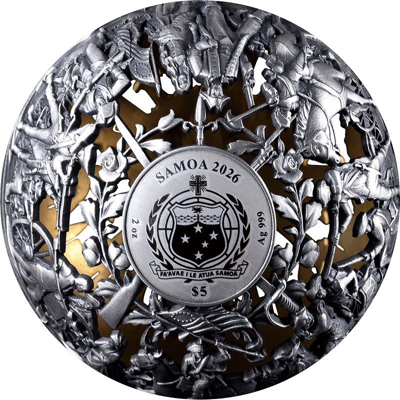 サモア 2026年 アメリカ独立宣言250周年 革命と自由 5ドル銀貨金メッキ