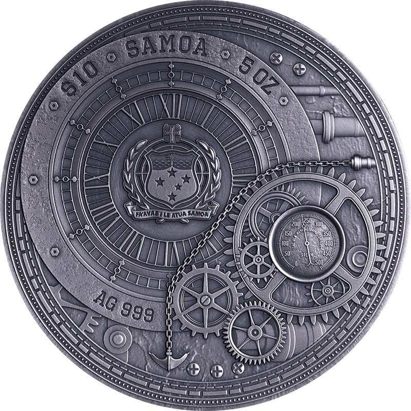 サモア 2026年 スチームビースト 華麗なトンボ 10ドルカラー銀貨