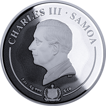 サモア 2023年 龍と鳳凰 5ドル銀貨金メッキ付 アンティーク仕上げ