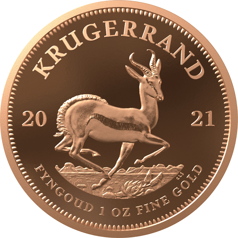 (品質保証書付き)アンティークコイン2021南アフリカプルーフ、クルーガーランド