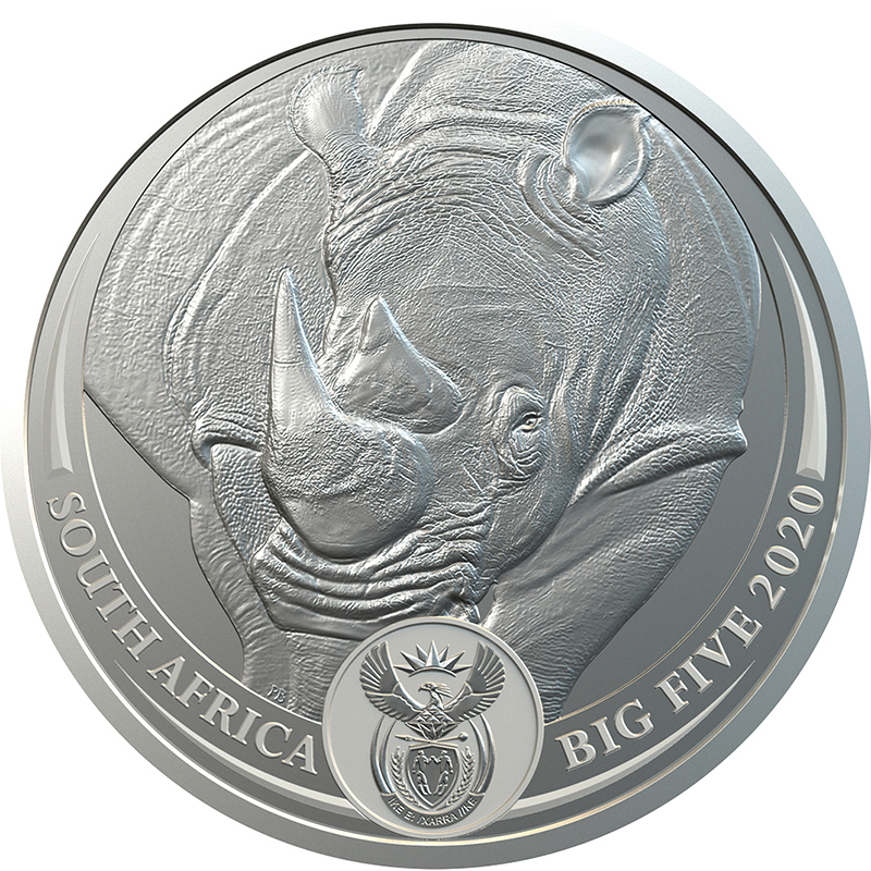 南アフリカ 2020年 ビッグ・ファイブ サイ 5ランド銀貨 未使用
