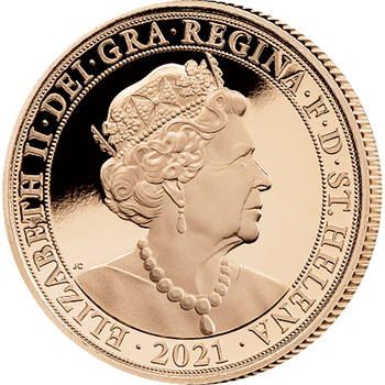 セントヘレナ 2021年 女王エリザベス2世生誕95周年記念 ソブリン金貨コレクション 2ソブリン金貨 プルーフ