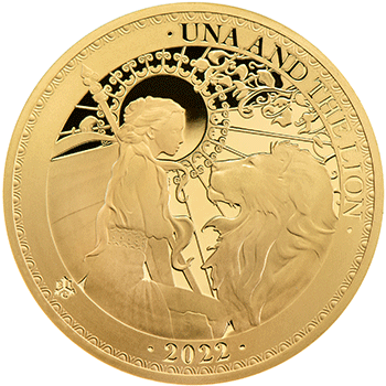 セントヘレナ 2022年 ウナとライオン コレクション 2ポンド金貨 0.5グラム プルーフ
