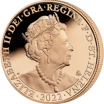セントヘレナ 2022年 女王エリザベス2世在位70周年 ソブリン金貨コレクション 5ポンド金貨 プルーフ