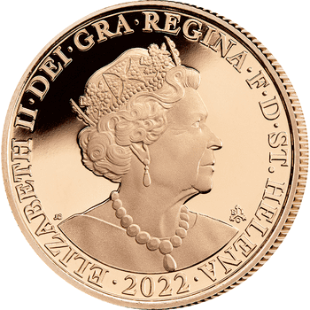 セントヘレナ 2022年 女王エリザベス2世在位70周年 ソブリン金貨コレクション 2ポンド金貨 プルーフ