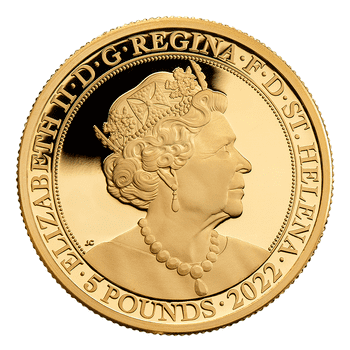 セントヘレナ 2022年 女王エリザベス2世在位70周年 プラチナ・ジュビリー・コレクション 5ポンド金貨 1オンス プルーフ