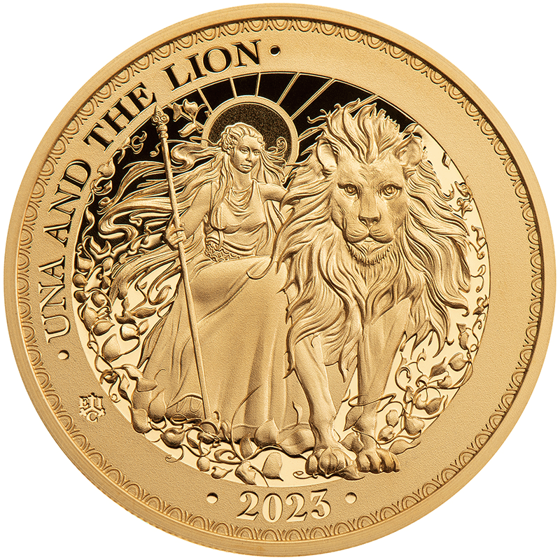 金貨　99.9％　純金　ゴールド　ウナ　ライオン　金貨　セントヘレナ　2023