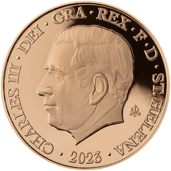 セントヘレナ 2023年 国王チャールズ3世戴冠記念 ソブリン金貨コレクション 金貨5種セット（1/4、 1/2、 1、 2、 5ソブリン金貨） プルーフ