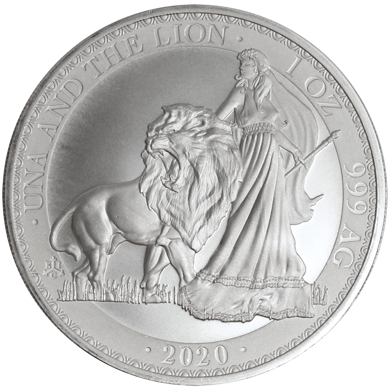 銀貨 99.9% 純銀 シルバー セントヘレナ ウナ ライオン 銀貨 2020