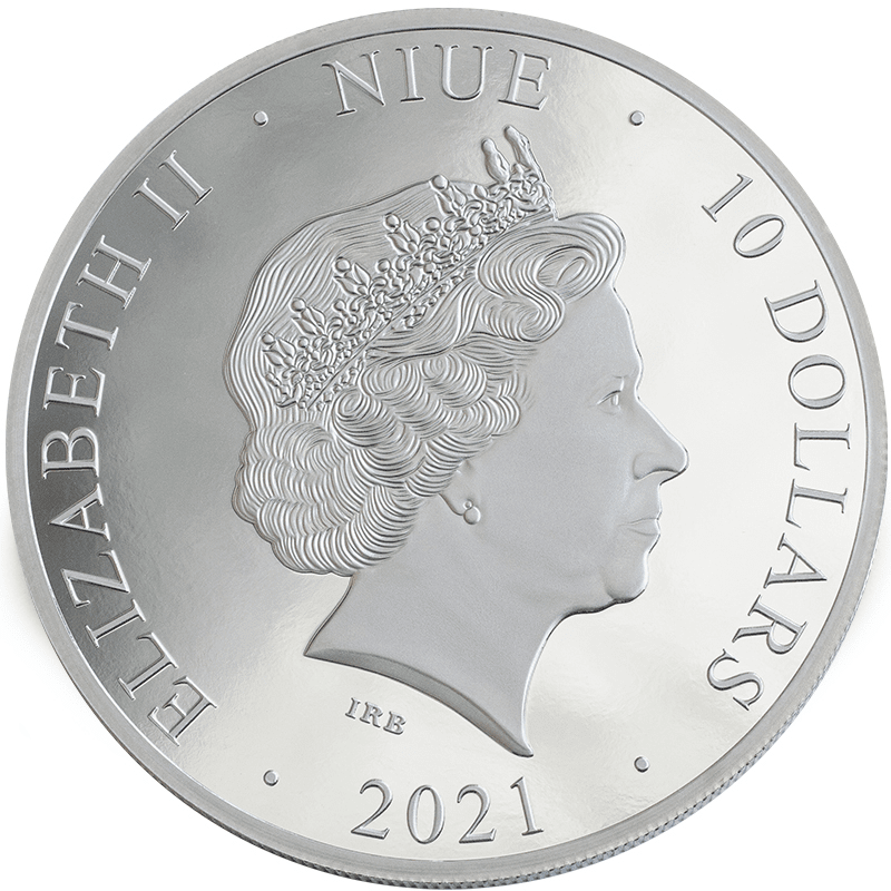 2021  ニウエ 月の兎　翡翠　アンティーク仕上げ　プルーフ大型銀貨