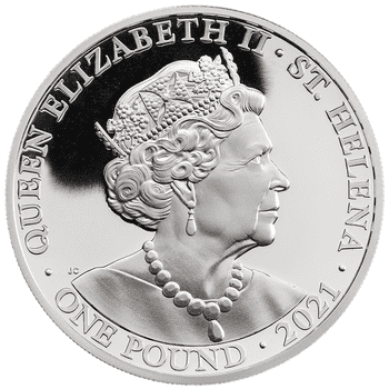 セントヘレナ 2021年 女王の美徳シリーズ 真実 1ポンド銀貨金メッキ付 プルーフ