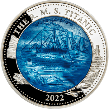 ソロモン諸島 2022年 タイタニックの悲劇110周年 25ドル銀貨天然真珠層仕上げ プルーフ