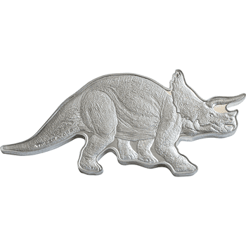 ソロモン諸島 2022年 北アメリカの恐竜 トリケラトプス 5ドル銀貨 リバースプルーフ