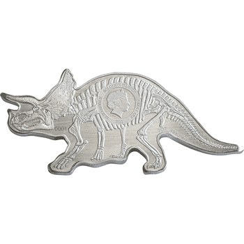 ソロモン諸島 2022年 北アメリカの恐竜 トリケラトプス 5ドル銀貨 リバースプルーフ