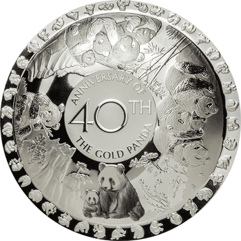 ソロモン諸島 2022年 パンダ金貨発行40周年 5ドルドーム型カラー銀貨 プルーフライク