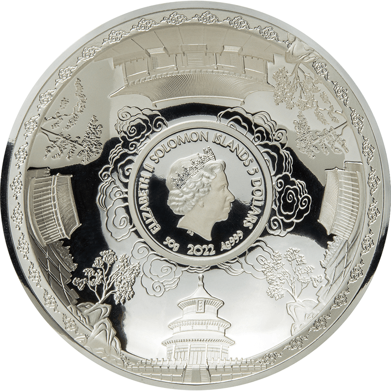 流行 ソロモン諸島 パンダ5ドル銀貨 透かし彫りの大型銀貨 細線細工 2021年