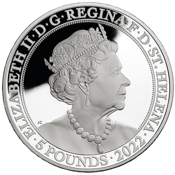セントヘレナ 2022年 女王エリザベス2世在位70周年 プラチナ・ジュビリー・コレクション 5ポンド銀貨 5オンス プルーフ