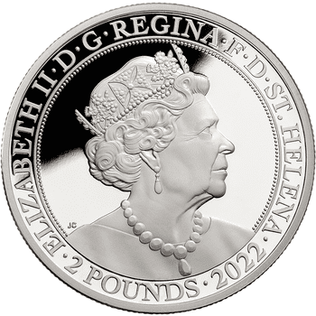 セントヘレナ 2022年 女王エリザベス2世在位70周年 プラチナ・ジュビリー・コレクション 2ポンド銀貨 2オンス プルーフ