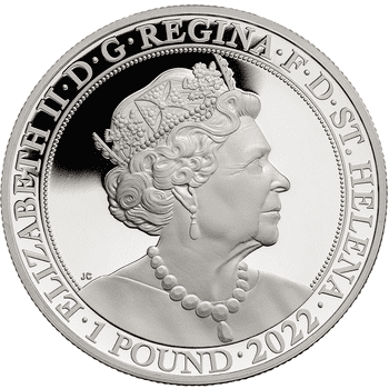 セントヘレナ 2022年 女王エリザベス2世在位70周年 プラチナ・ジュビリー・コレクション 1ポンド銀貨 1オンス プルーフ