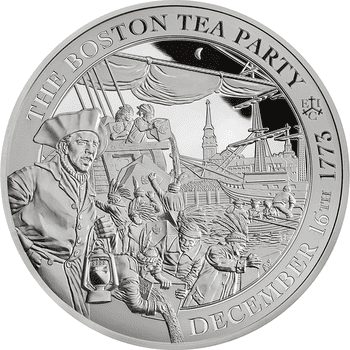 セントヘレナ 2023年 ボストン茶会事件250周年 50ポンド銀貨 1キロ プルーフ