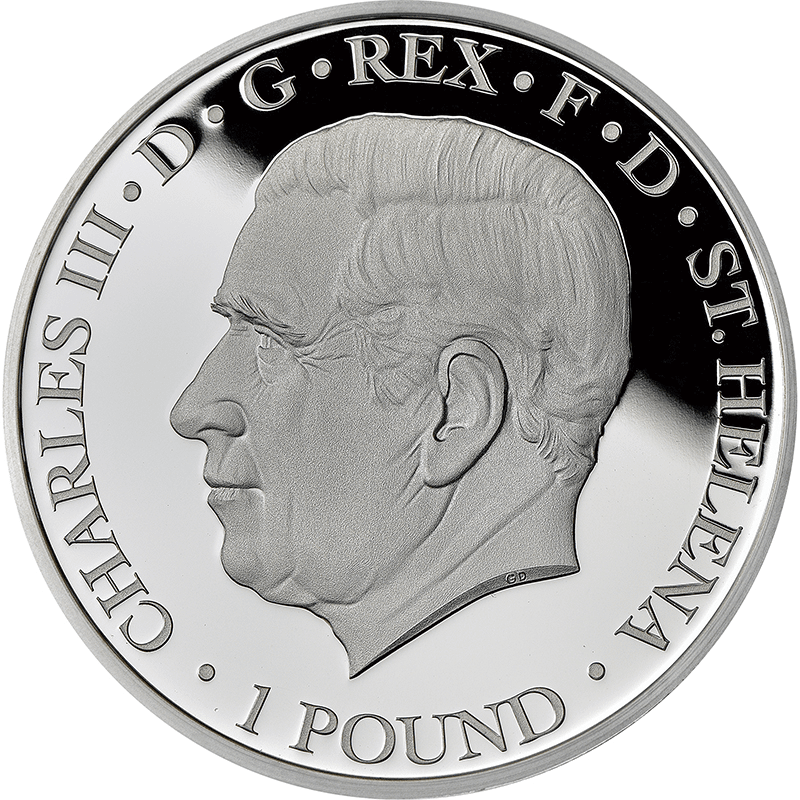 2024年セントへレナウナとライオン純銀1オンス金メッキプルーフ銀貨