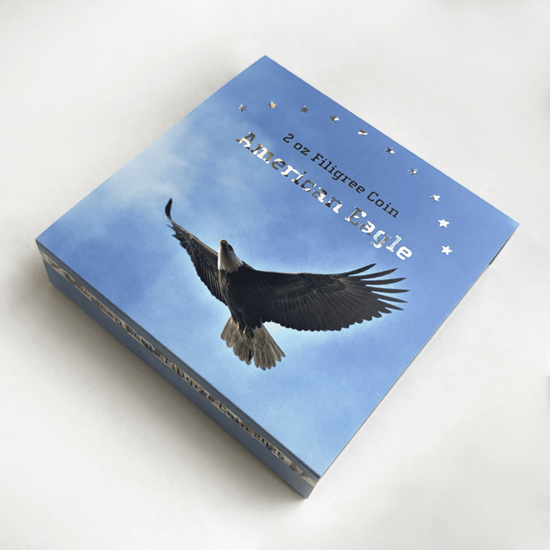 ソロモン諸島 2025年 銀線細工のイーグル 5ドル銀貨ホログラム付