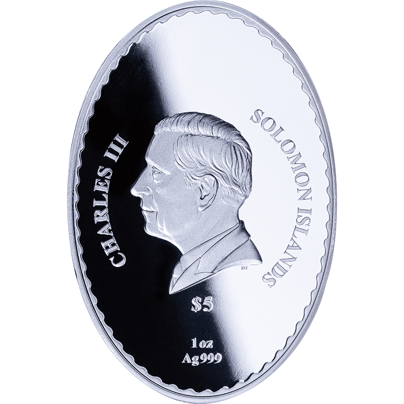 ソロモン諸島 2026年 ロシアのサンタクロース 5ドル楕円形カラー銀貨
