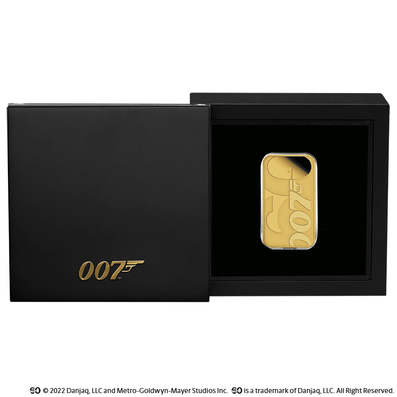 ツバル 2022年 007 ジェームズ・ボンド60周年 100ドル長方形金貨