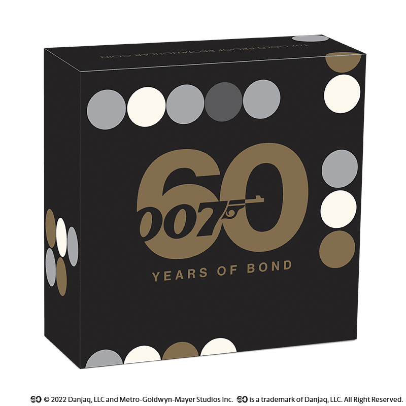 ツバル 2022年 007 ジェームズ・ボンド60周年 100ドル長方形金貨