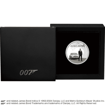 ツバル 2024年 007 ジェームズ・ボンド ダニエル・クレイグ 1ドルカラー銀貨 プルーフ