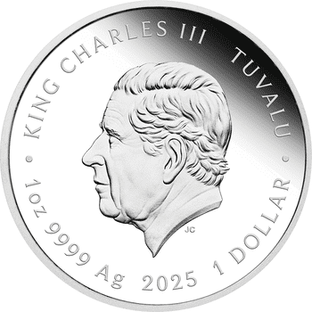 ツバル 2023年 卯年兎図 赤ちゃんうさぎ 50セントカラー銀貨