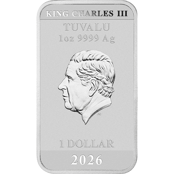 ツバル 2024年 ボン・スコット 1ドルカラー銀貨 プルーフ