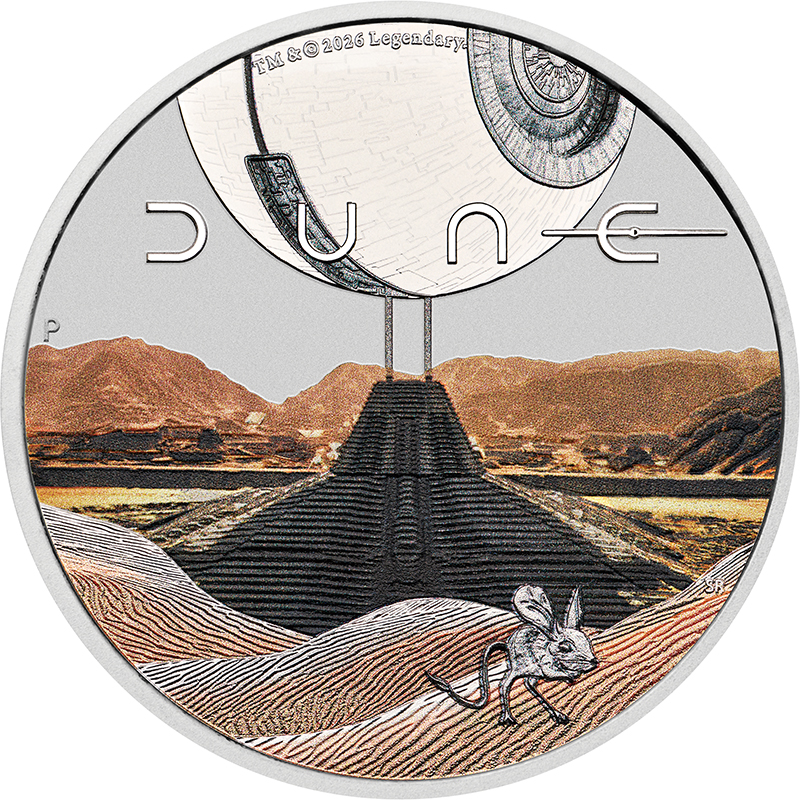 ツバル 2026年 「DUNE/デューン 砂の惑星」 1ドルカラー銀貨 未使用
