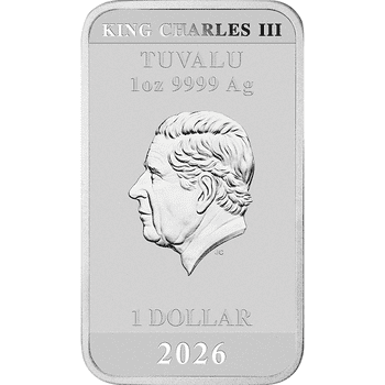ツバル 2024年 ボン・スコット 1ドルカラー銀貨 プルーフ